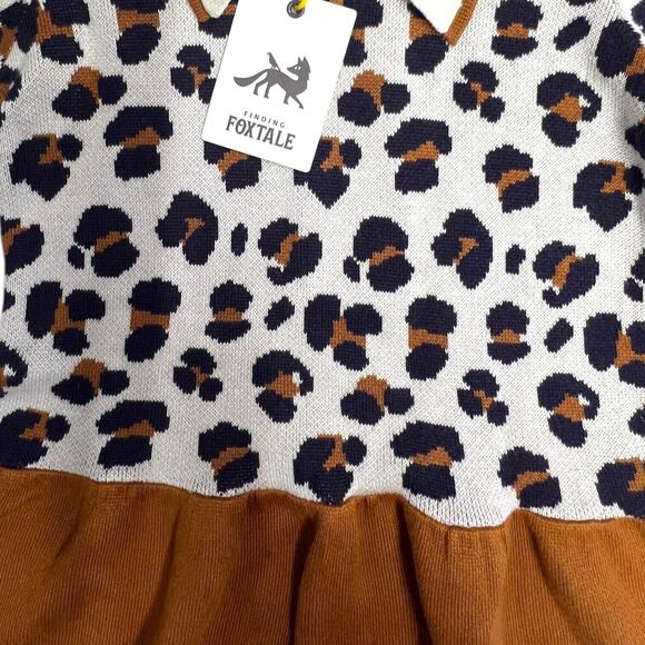 New Finding FoxTale Girls‎ Wild Side Sweater Dress Leopard Size 6 - Picture 4 of 10